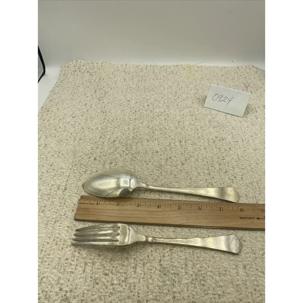 ARION Silverplate JEWELL Pattern Silverplate 8.25” SERVING SPOON & FORK 6.5”
